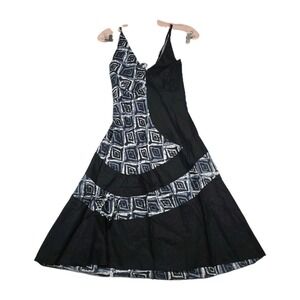 Sacred Threads Women's‎ Size Medium Black Geometric Patterned Dress New